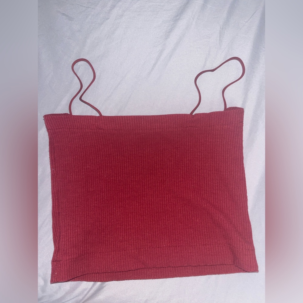 American Eagle Outfitters Burgundy Ribbed Top